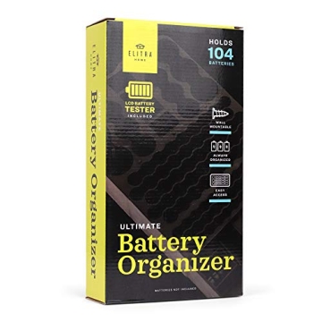 ELITRA HOME Battery Storage Organizer with LCD Tester