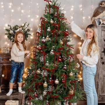 30 Red Velvet Christmas Bows for Rustic Decor