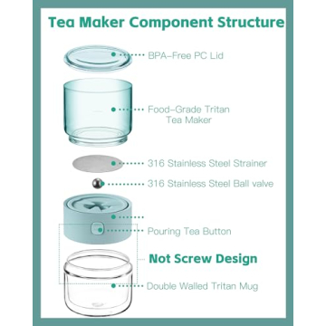 ZENS Modern Travel Tea Infuser Teapot for Loose Leaf Tea