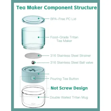 ZENS Modern Travel Tea Infuser Teapot for Loose Leaf Tea