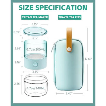 ZENS Modern Travel Tea Infuser Teapot for Loose Leaf Tea