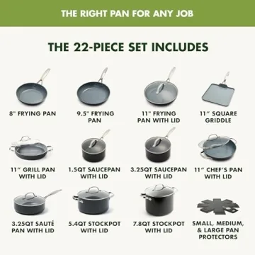 GreenPan Valencia Pro 22-Piece Nonstick Cookware Set