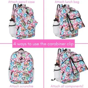 Empowerment Heart Love 6-Piece Backpack Set for Girls