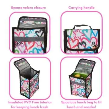 Empowerment Heart Love 6-Piece Backpack Set for Girls