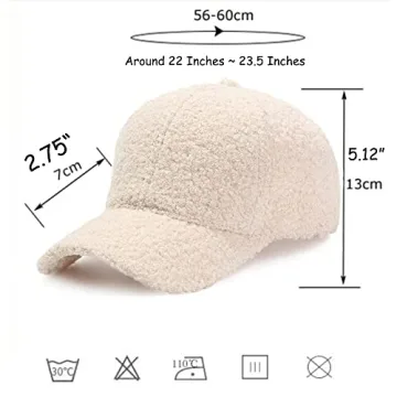 Warm Teddy Fleece Baseball Cap for Winter Style and Comfort
