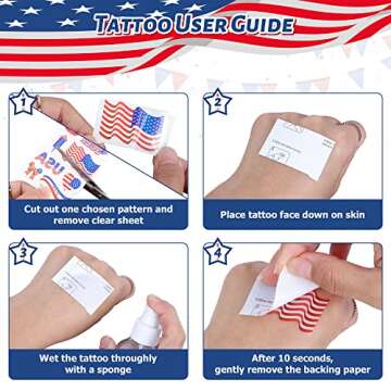 Blowata 90PCS 4th of July Set, Patriotic Headbands Bead Necklaces Face Tattoos Shutter Glasses for Independence Day, Accessories for Parade and Party