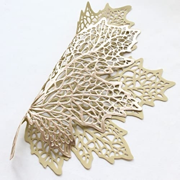 Wintop Metallic Fall Placemats Set of 6 for Dining Table
