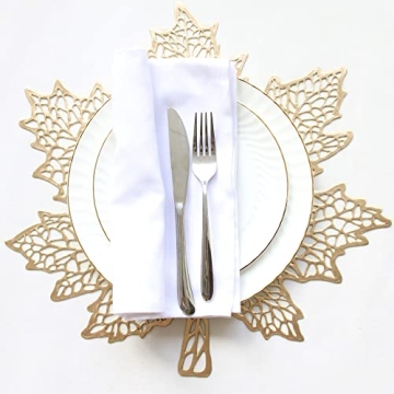 Wintop Metallic Fall Placemats Set of 6 for Dining Table