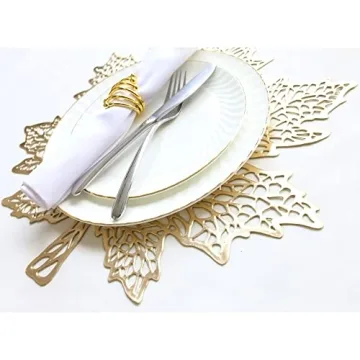 Wintop Metallic Fall Placemats Set of 6 for Dining Table