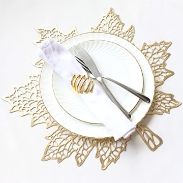 Wintop Metallic Fall Placemats Set of 6 for Dining Table