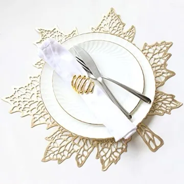 Wintop Metallic Fall Placemats Set of 6 for Dining Table