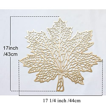 Wintop Metallic Fall Placemats Set of 6 for Dining Table