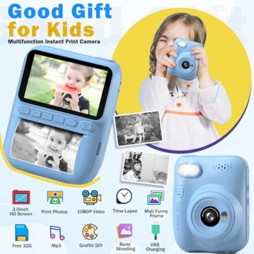 Hangrui Kids Instant Print Camera - Perfect Gift for 3-12