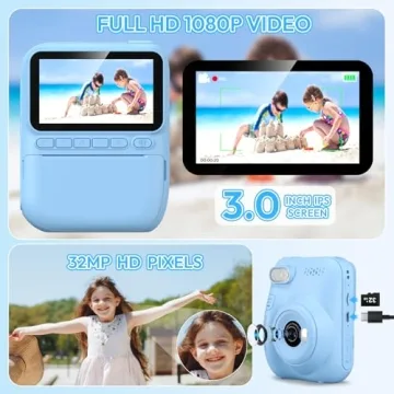 Hangrui Kids Instant Print Camera - Perfect Gift for 3-12