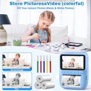 Hangrui Kids Instant Print Camera - Perfect Gift for 3-12