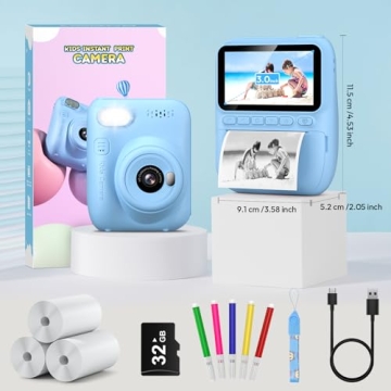 Hangrui Kids Instant Print Camera - Perfect Gift for 3-12