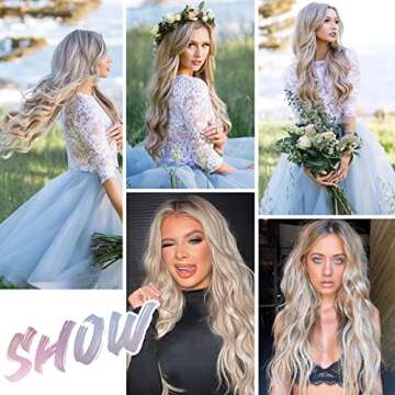 EMMOR Blonde Lace Front Wig Long Wig Loose Wave Middle Part Wig Hand Tied Baby Hair Heat Resistant Synthetic Wig…