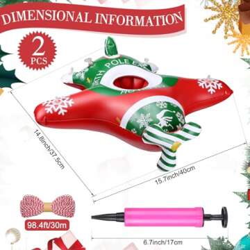 HyDren 2 Pcs Elf Airplane Toy Christmas Elf Inflatable Plane Ride Elf Doll Toy Airplane with Cotton ...