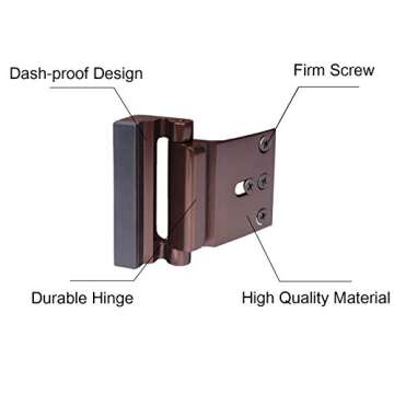 Door Reinforcement Locks with 4 Screws, Home Security Door Lock Stop for Toddler, Childproof Door Lock Night Lock Withstand 800 Lbs