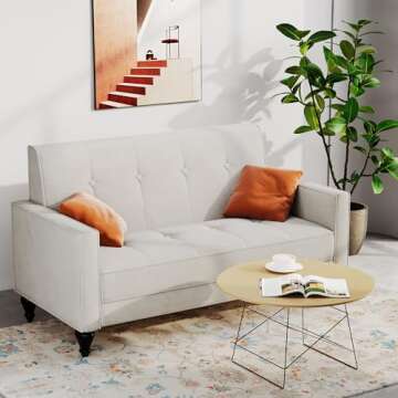 POINTANT Velvet Love Seat Mini Couch Small Settee Loveseat Bench for Living Room Small Spaces, Small...