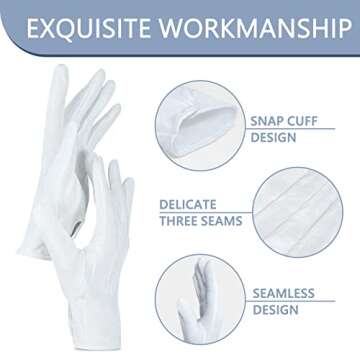 Fittia Non-Slip White Parade Gloves for Men & Women