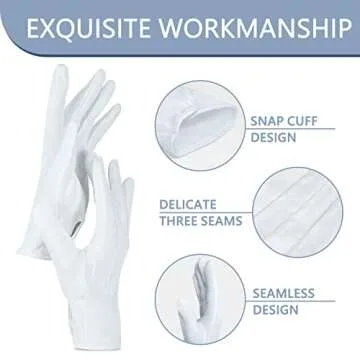 Fittia Non-Slip White Parade Gloves for Men & Women