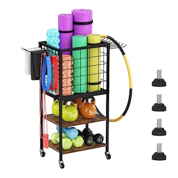 3-Tier Weight and Yoga Mat Rack - Ideal Storage Organizer for Home Gym