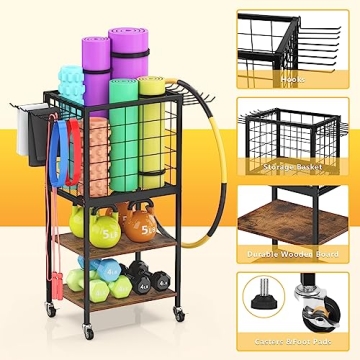 Durable 3-Tier Home Gym Storage Rack for All Fitness Needs