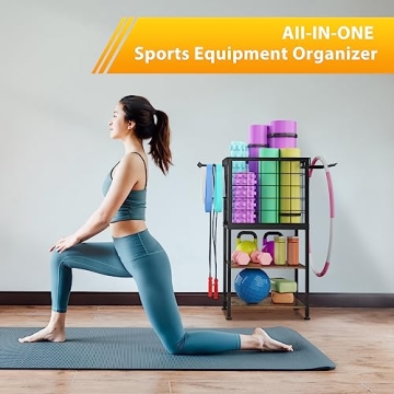 Durable 3-Tier Home Gym Storage Rack for All Fitness Needs
