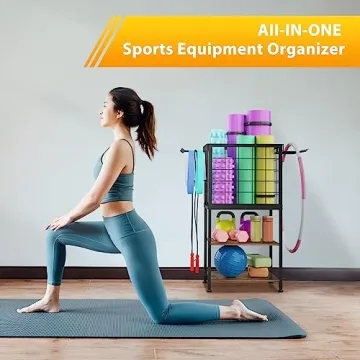 Durable 3-Tier Home Gym Storage Rack for All Fitness Needs