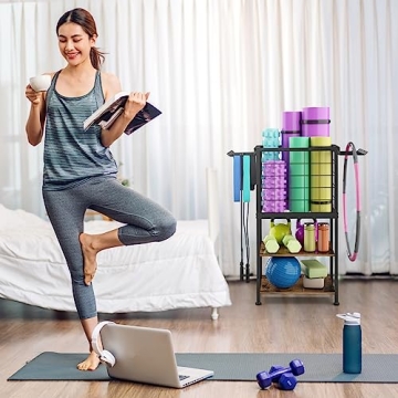 Durable 3-Tier Home Gym Storage Rack for All Fitness Needs