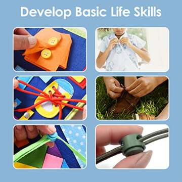 Montessori Activity Busy Book for Toddler - 1 2 3 4 5 Years Old,Learning Activity Busy Board for Toddlers 1-3,Quiet Sensory Board Educational Toys for Motor Skills,Travel Toys for Airplane Car Easter