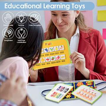 Montessori Activity Busy Book for Toddler - 1 2 3 4 5 Years Old,Learning Activity Busy Board for Toddlers 1-3,Quiet Sensory Board Educational Toys for Motor Skills,Travel Toys for Airplane Car Easter