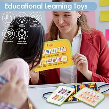 Montessori Activity Busy Book for Toddler - 1 2 3 4 5 Years Old,Learning Activity Busy Board for Toddlers 1-3,Quiet Sensory Board Educational Toys for Motor Skills,Travel Toys for Airplane Car Easter