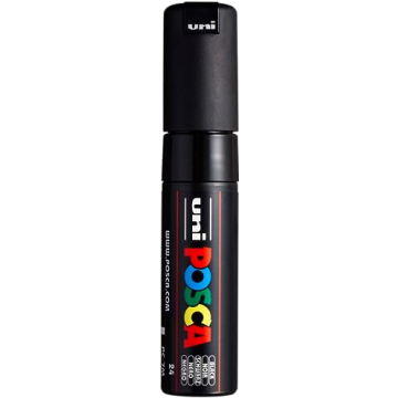 Posca Marker 7M in Black, Posca Pens for Art Supplies, School Supplies, Rock Art, Fabric Paint, Fabr...