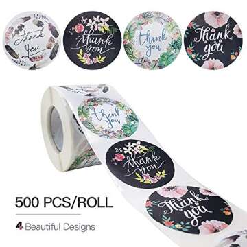 NANSSY Thank You Stickers Roll for Small Business Gifts
