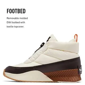 Sorel Women's Out 'N About Puffy Zip Waterproof Boot - Chalk, New Cinder - Size 8