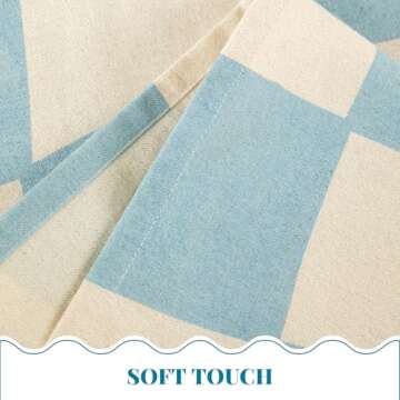 Folkulture Blue Rectangle Checkered Tablecloth - 60" x 84" for Picnic, Outdoor & Summer Table Decor