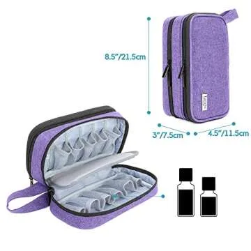 LUXJA Essential Oil Case for 12 Bottles - Portable & Stylish