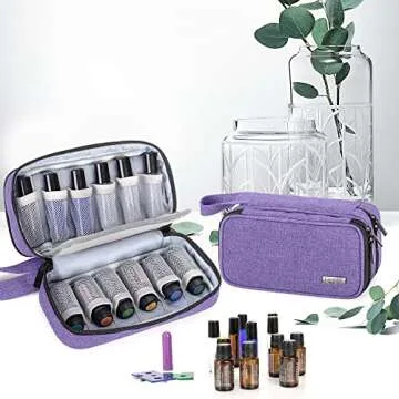 LUXJA Essential Oil Case for 12 Bottles - Portable & Stylish