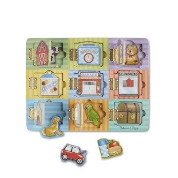 Melissa & Doug Hide and Seek Wooden Activity Board for Kids