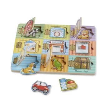 Melissa & Doug Hide and Seek Wooden Activity Board for Kids