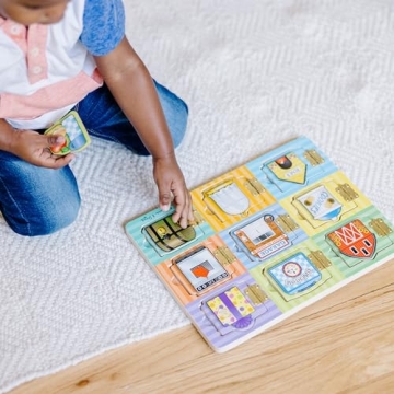Melissa & Doug Hide and Seek Wooden Activity Board for Kids