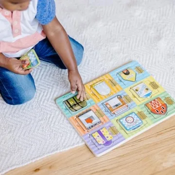 Melissa & Doug Hide and Seek Wooden Activity Board for Kids