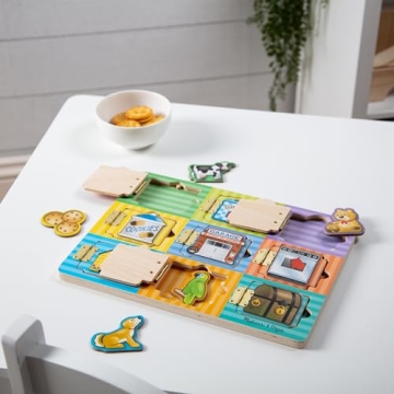 Melissa & Doug Hide and Seek Wooden Activity Board for Kids