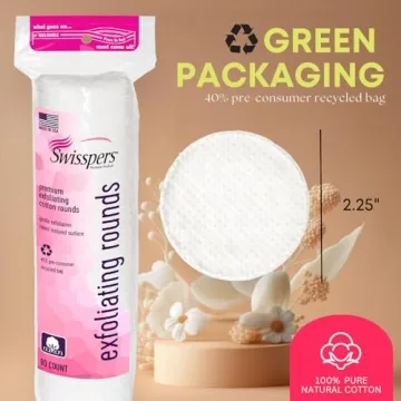 Swisspers Exfoliating Rounds, 80 Count Cotton Pads