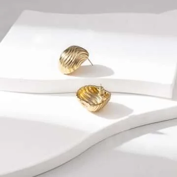 Canboer Chunky Gold Earrings - Elegant Statement Jewelry