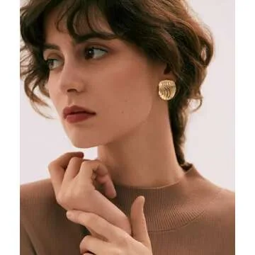 Canboer Chunky Gold Earrings - Elegant Statement Jewelry