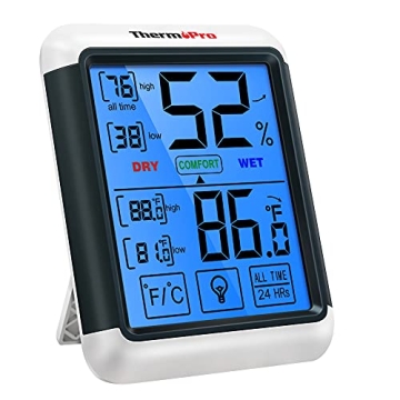 ThermoPro TP55 Instant Read Hygrometer - 4-Inch Touchscreen Temperature & Humidity Monitor