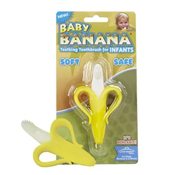 Baby Banana Toothbrush and Teether for Infants - 2 Count